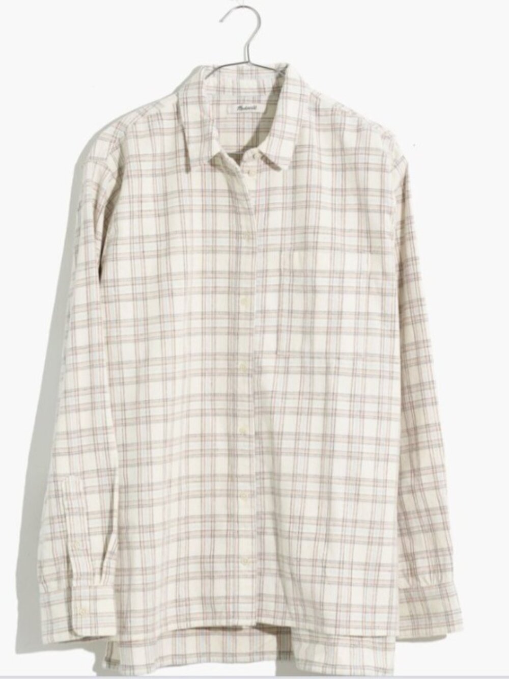 Madewell Corduroy Oversized Ex-Boyfriend Shirt Lombard Plaid Size M - Picture 10 of 11